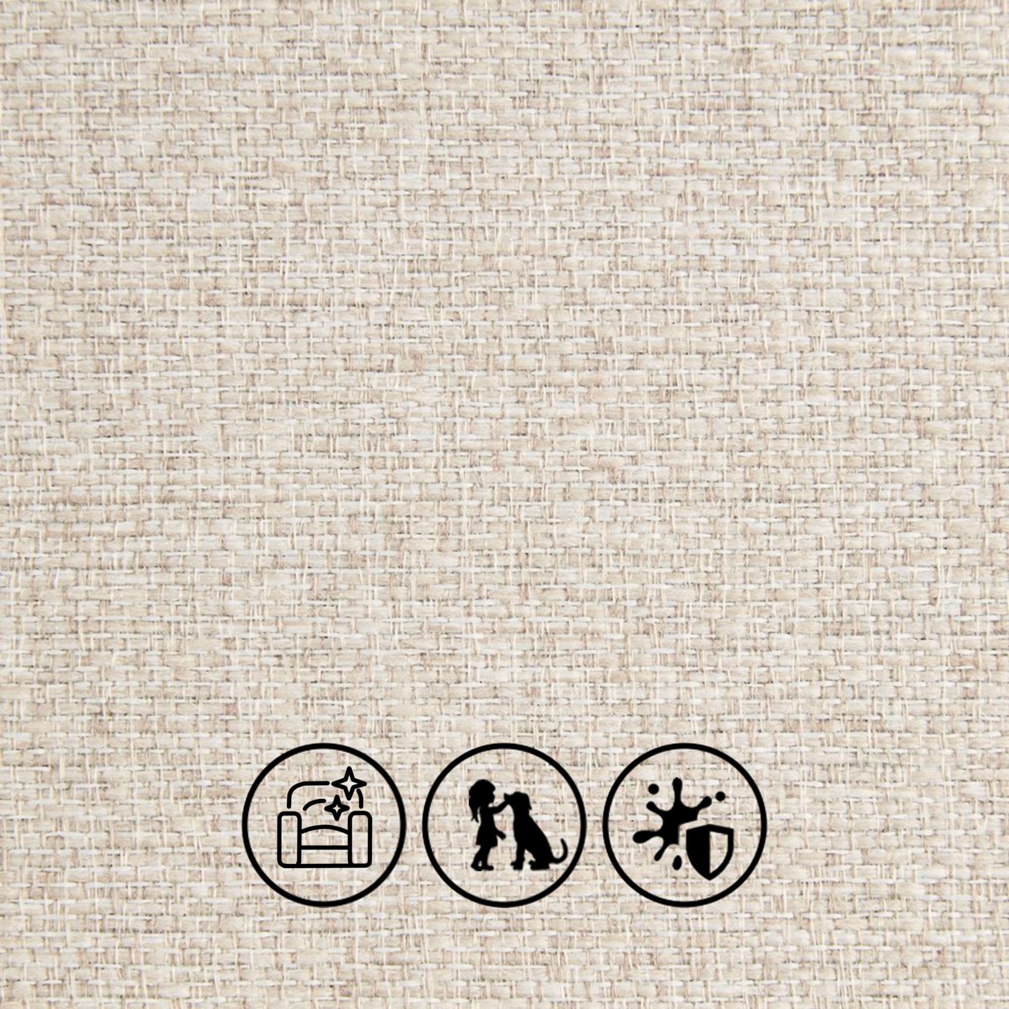 <b>Luxe Soft Nubuck Fabric</b><p>

<p>EasyCare, Eco Friendly, Family Friendly, Durable, Stain Resistant<p>

<b>Composition</b>: 41% Polyester, 32% Polyamide, 17% Cotton, 10% Nylon<p>

<b>Everday Textured Weave</b><p>

<p>EasyCare, Family Friendly, Stain Resistant<p>

<b>Composition</b>: 100% Polyester<p>

Abbott is a textured linen-look fabric, combining natural elegance with practical performance. Easy-care and stain-resistant, it’s perfect for family homes, offering durable, soft, and stylish upholstery that stands up to everyday living.